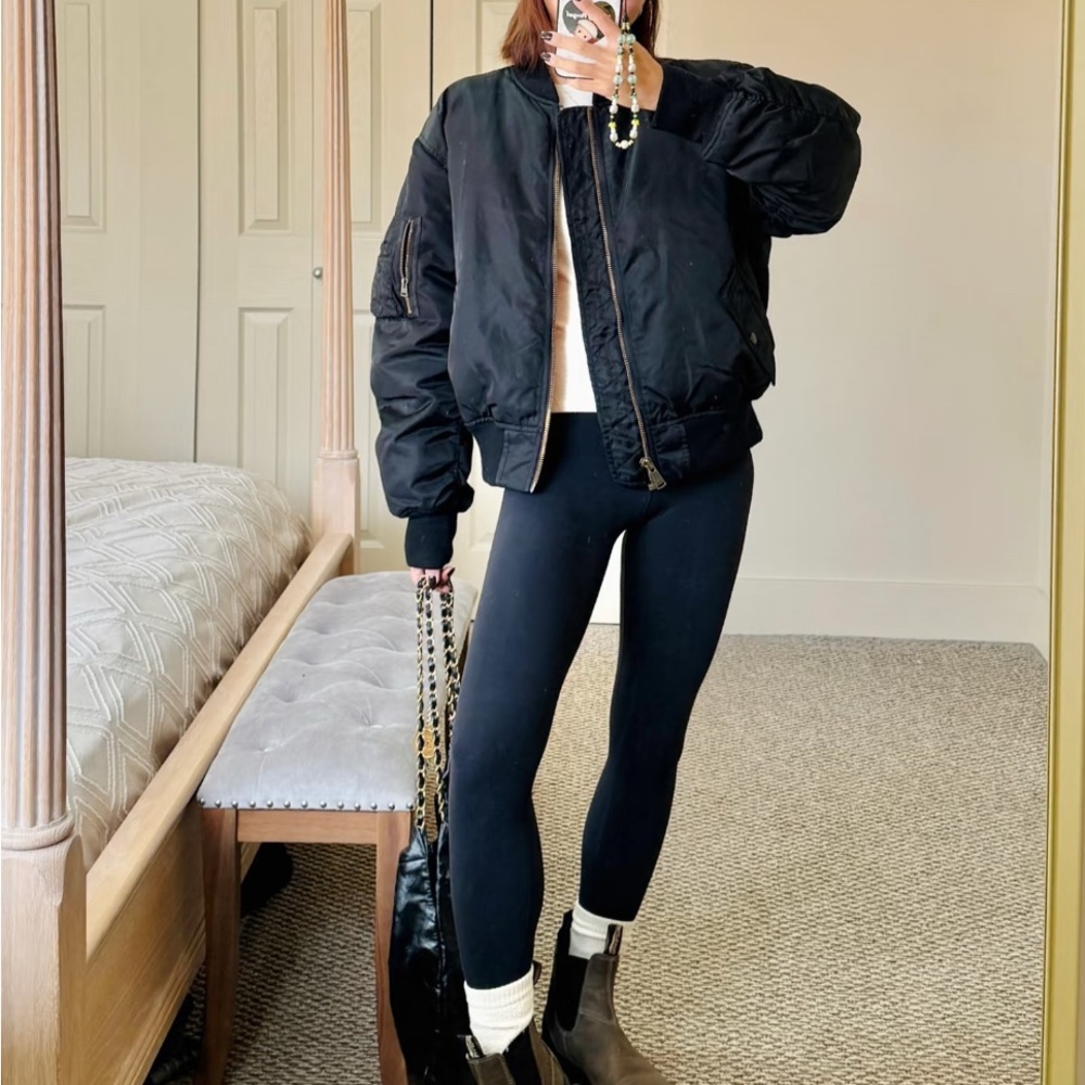 Topshop classic Bomber Jacket with Silver Zipper